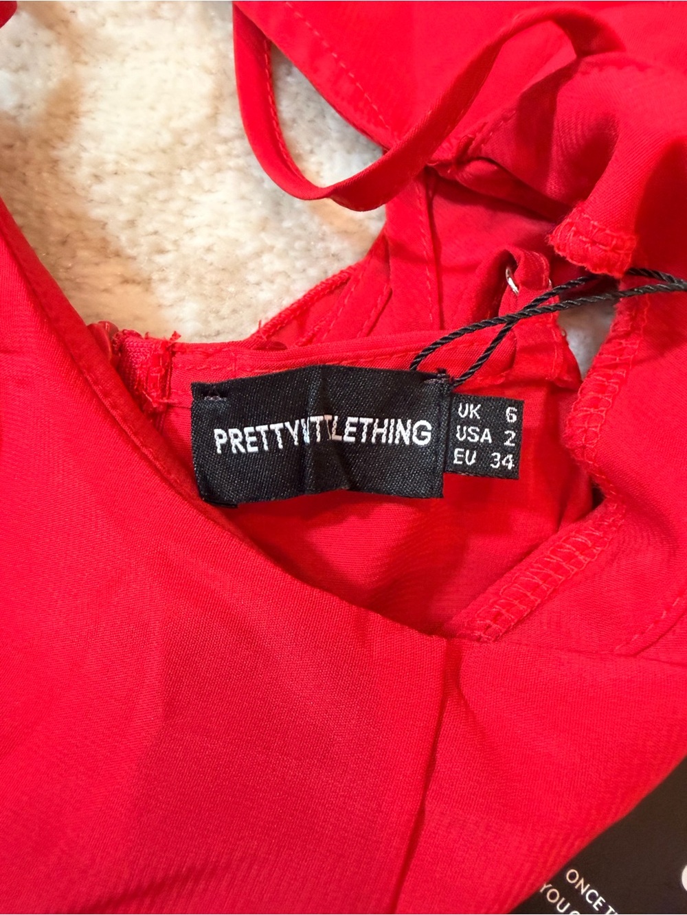 PrettyLittleThing Red Ruffle Maxi Dress - Picture 8 of 10